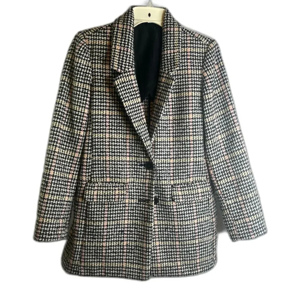Old Navy Colorful Houndstooth Blazer Jacket Size XS